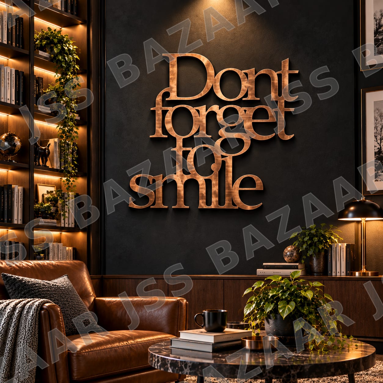 Don't forget to smile metal wall art - Image 1