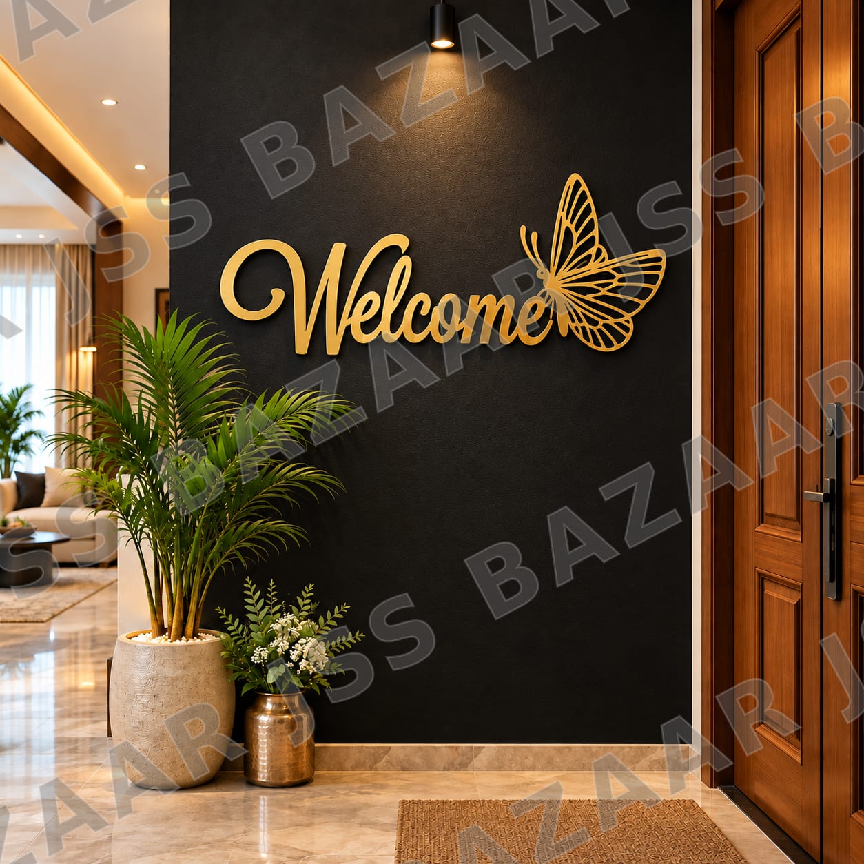 Butterfly welcome metal wall art - Image 3