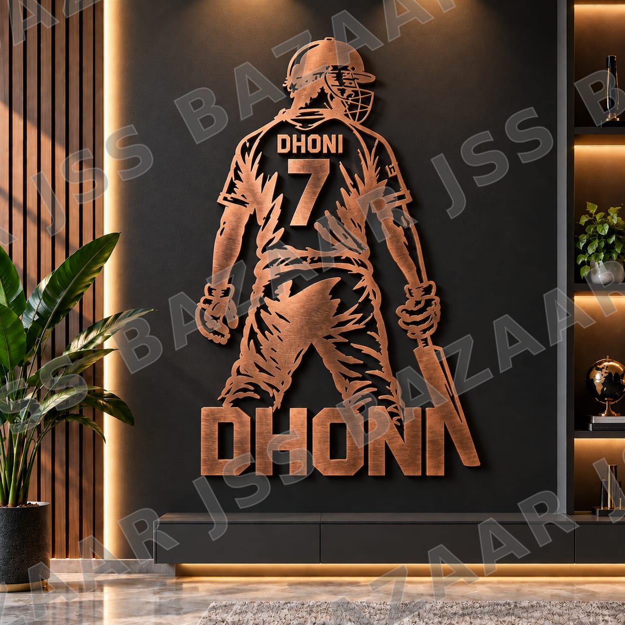 Dhoni 7 Metal Wall Art. - Image 1