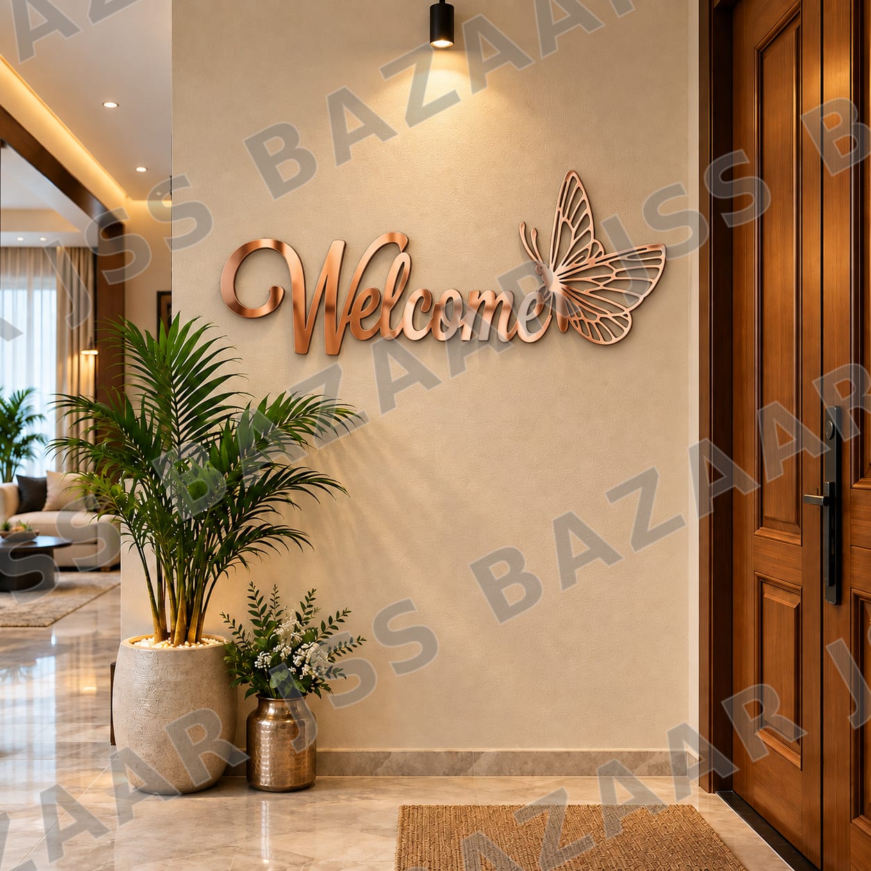 Butterfly welcome metal wall art - Image 4