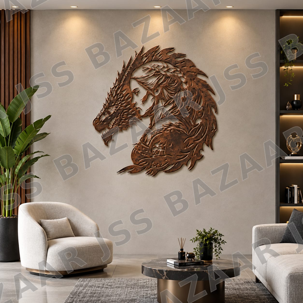 khaleesi with dragon metal wall art - Image 1