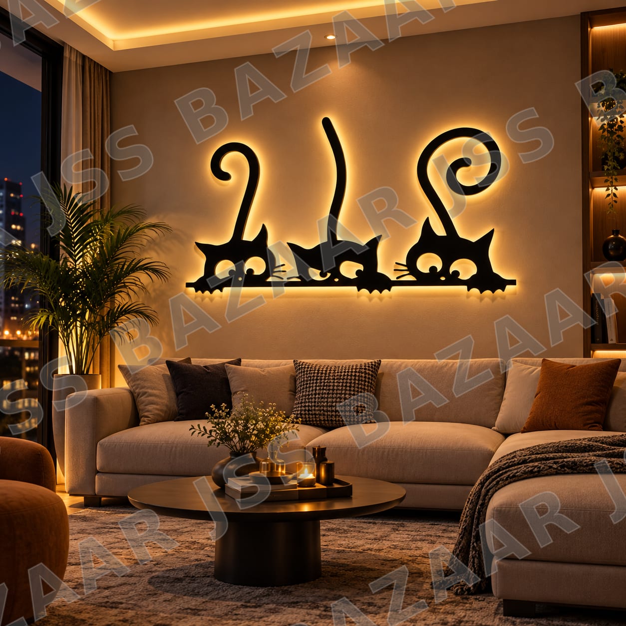 Cat Trio Metal Wall Art - Image 2