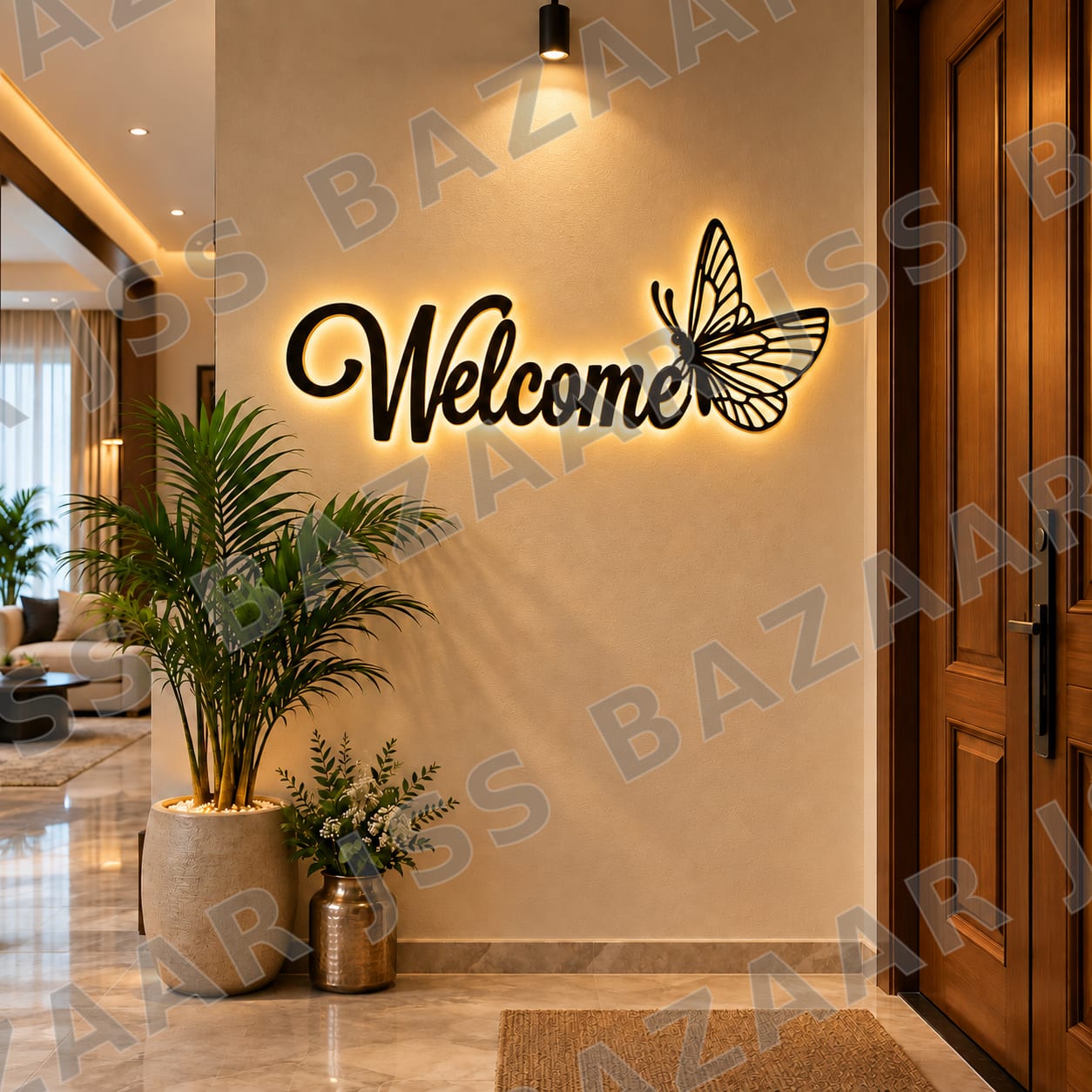 Butterfly welcome metal wall art - Image 6