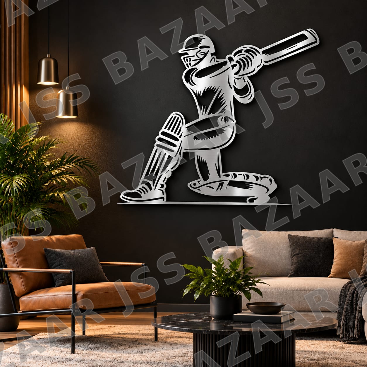 Cricket Player CNC Metal Wall Art - Image 2