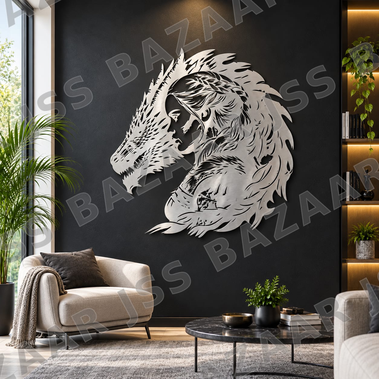 khaleesi with dragon metal wall art - Image 2