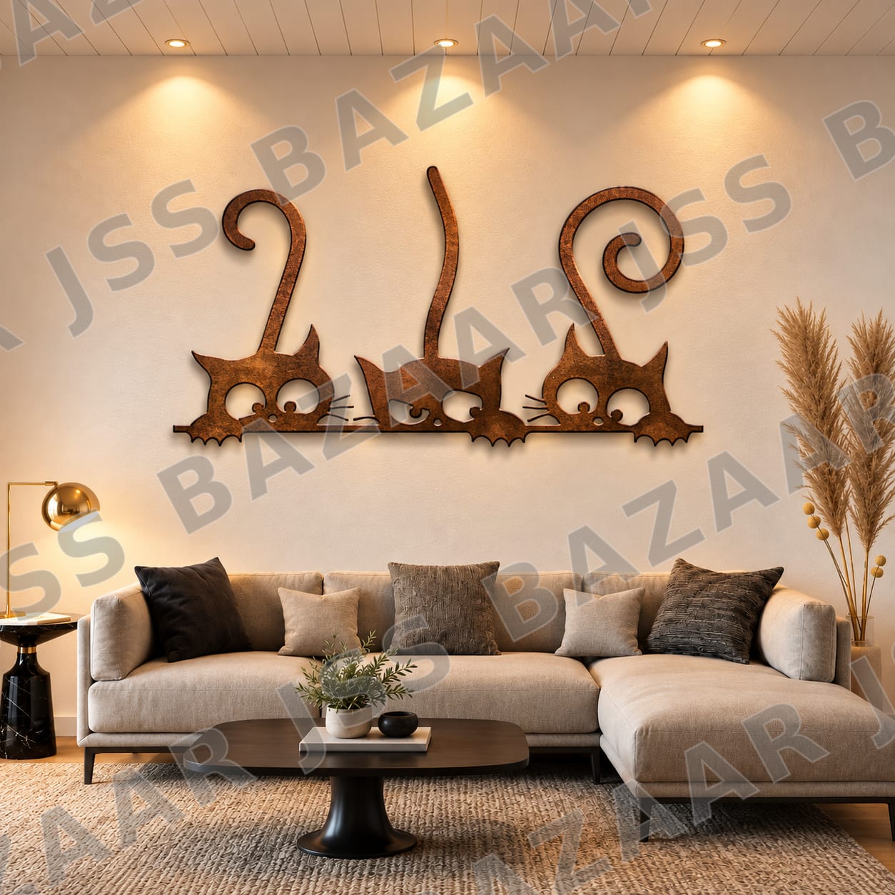 Cat Trio Metal Wall Art - Image 1